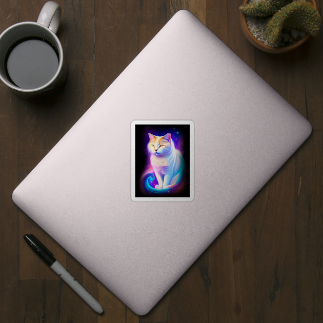 Galaxy Mystical Cat Coloful by igzine